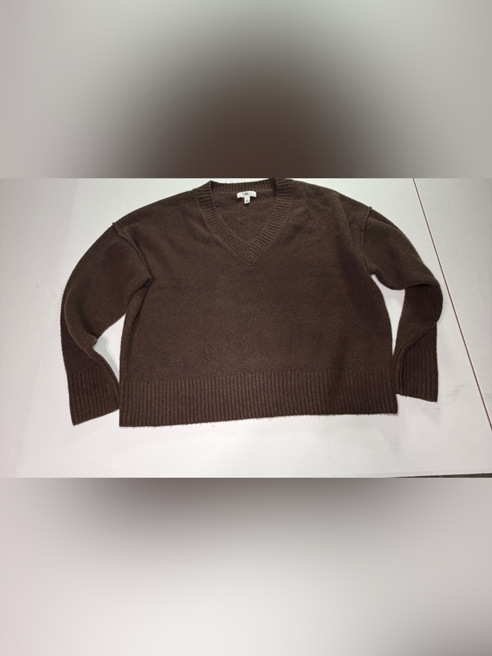 BP Nordstrom Brown V Neck Sweater M Oversized Soft Knit Cozy